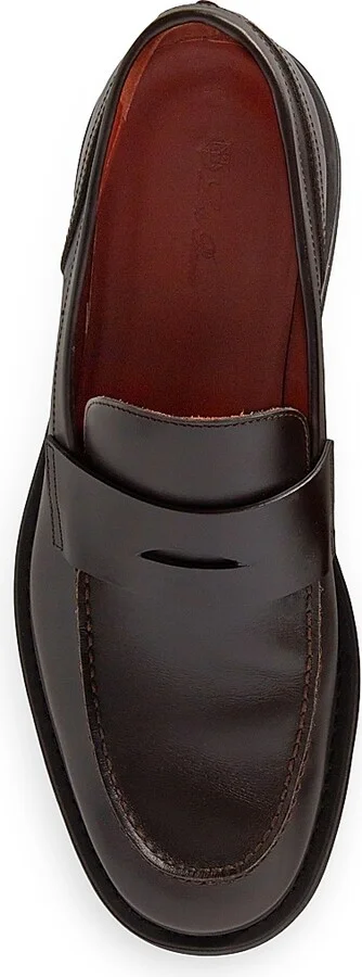 Men's Travis Leather Loafers - Very Dark Brown - Size 6.5 - Image 5