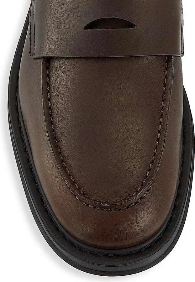 Men's Travis Leather Loafers - Very Dark Brown - Size 6.5 - Image 9