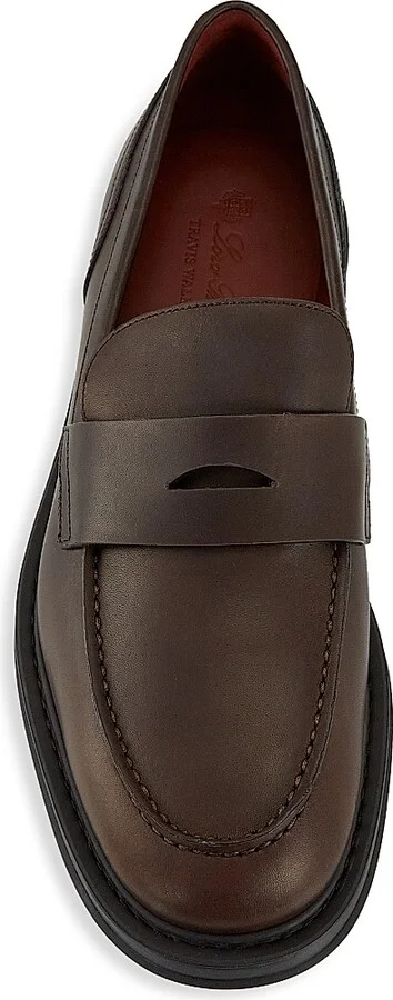 Men's Travis Leather Loafers - Very Dark Brown - Size 6.5 - Image 10
