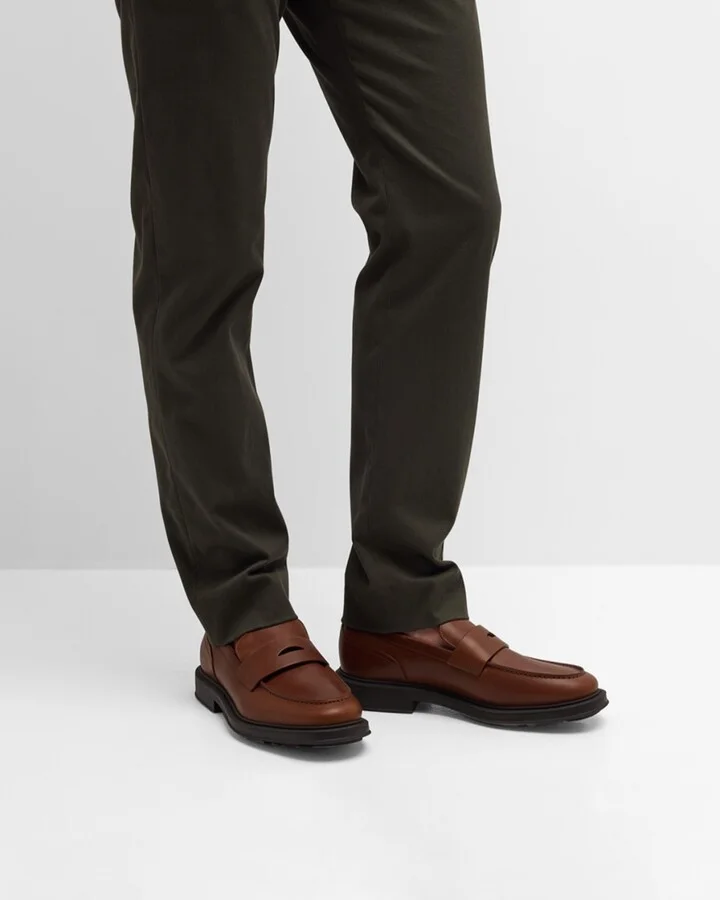 Men's Travis Leather Penny Loafers - Image 11
