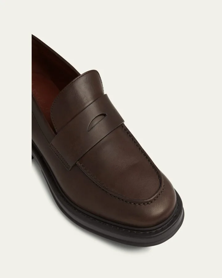 Men's Travis Leather Penny Loafers - Image 3