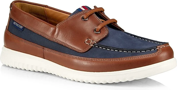 Men's Trevis Leather Boat Shoes - Navy - Size 8 - Image 2