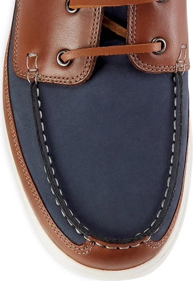 Men's Trevis Leather Boat Shoes - Navy - Size 8 - Image 4