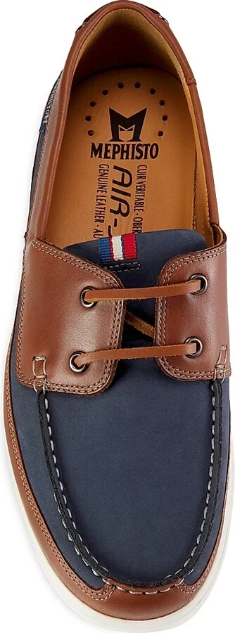 Men's Trevis Leather Boat Shoes - Navy - Size 8 - Image 5