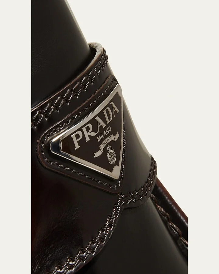Men's Triangle Logo Leather Loafers - Image 10