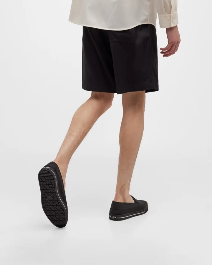 Men's Triangle Logo Nylon Slip-On Loafers - Image 9