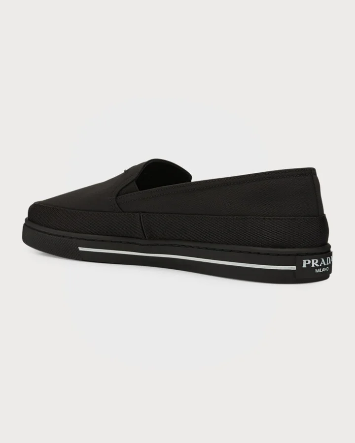 Men's Triangle Logo Nylon Slip-On Loafers - Image 11
