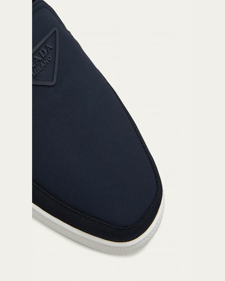 Men's Triangle Logo Nylon Slip-On Loafers - Image 3