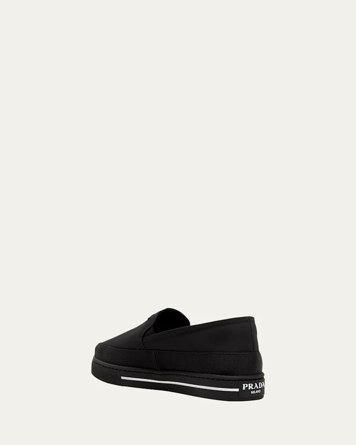 Men's Triangle Logo Nylon Slip-On Loafers - Image 7
