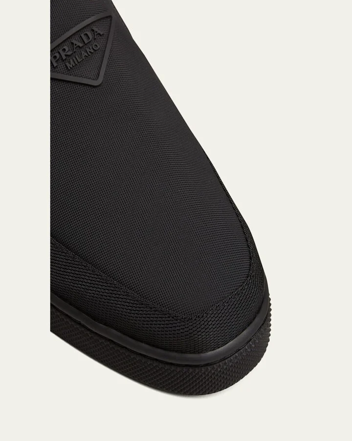 Men's Triangle Logo Nylon Slip-On Loafers - Image 9
