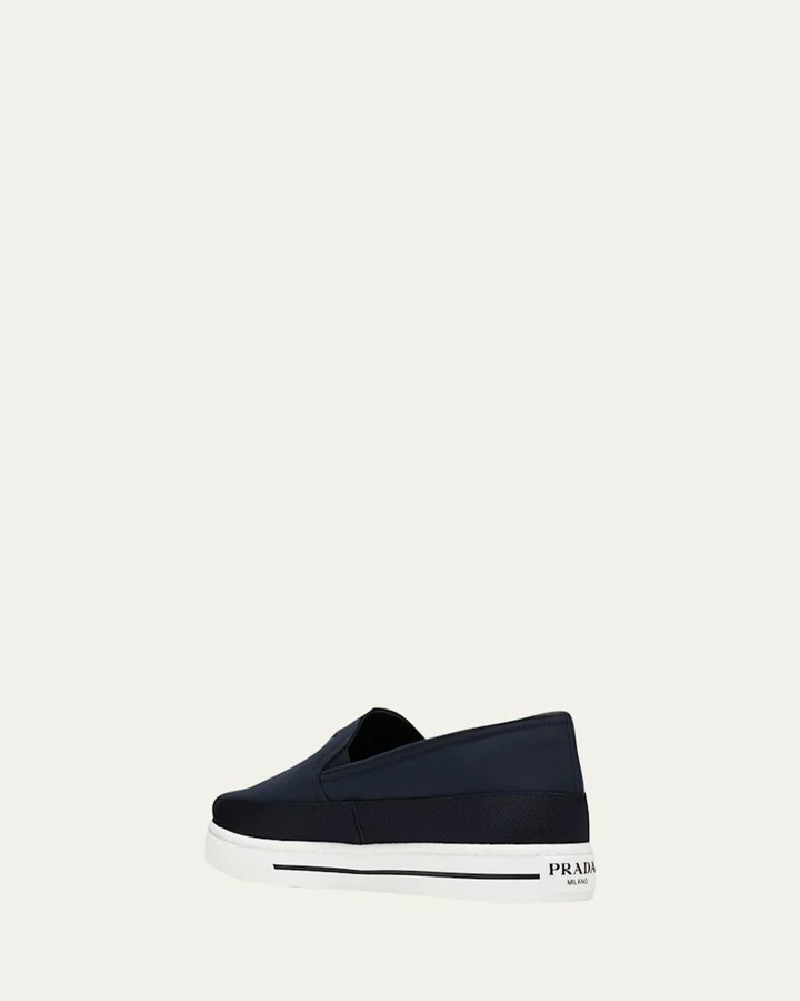 Men's Triangle Logo Nylon Slip-On Loafers - Image 10