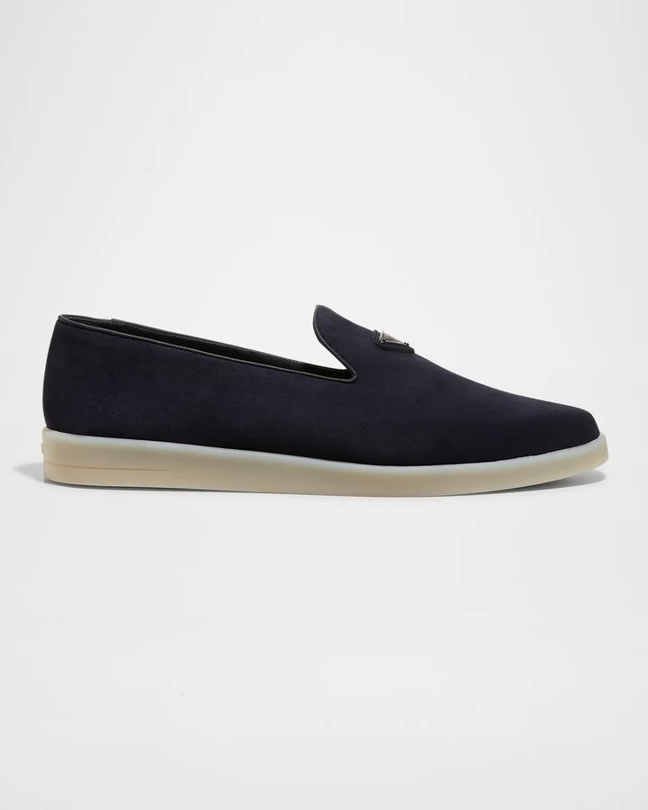 Men's Triangle Logo Suede Loafers