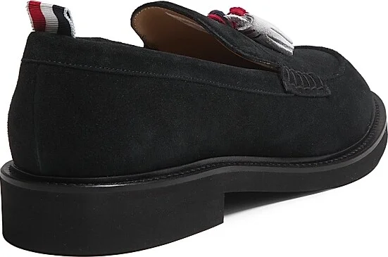 Men's Tricolor-Tassel Suede Loafers - Black - Size 6 - Image 3