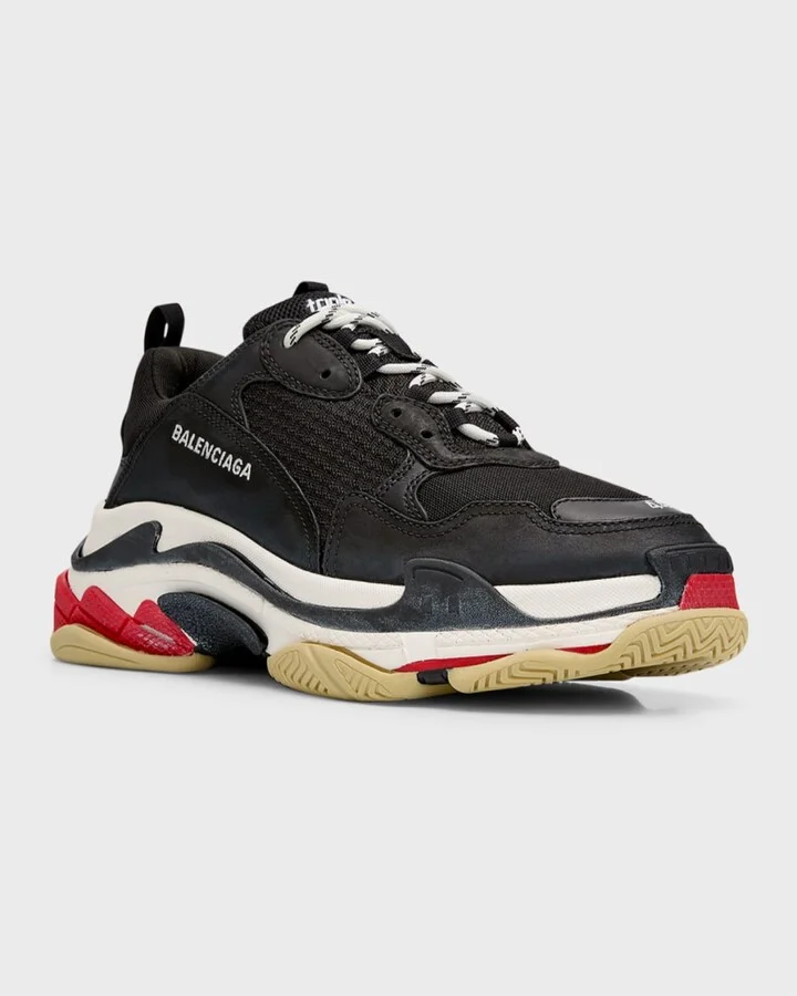 Men's Triple S Mesh Leather Sneakers - Image 2