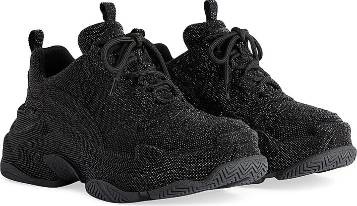 Men's Triple S Sneakers with Rhinestones - Black - Size 8 - Image 2