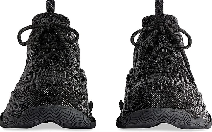 Men's Triple S Sneakers with Rhinestones - Black - Size 8 - Image 4