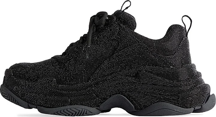 Men's Triple S Sneakers with Rhinestones - Black - Size 8 - Image 6
