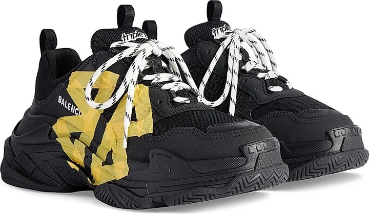 Men's Triple S Tape Type Sneakers - Black - Size 7 - Image 2
