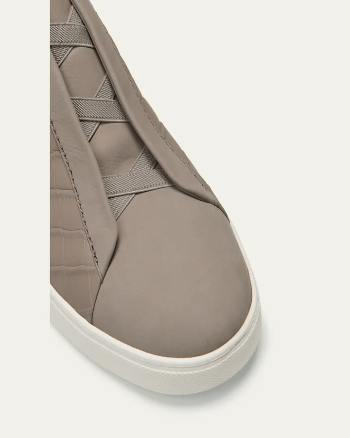 Men's Triple Stitch Alligator Low-Top Sneakers - Image 3
