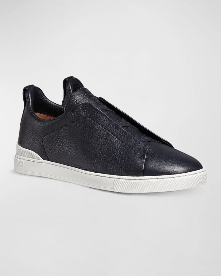 Men's Triple Stitch Deerskin Leather Sneakers - Image 11