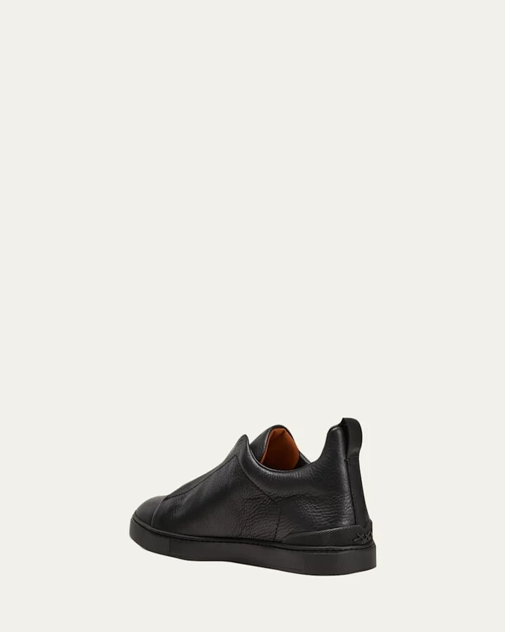 Men's Triple Stitch Deerskin Leather Sneakers - Image 7