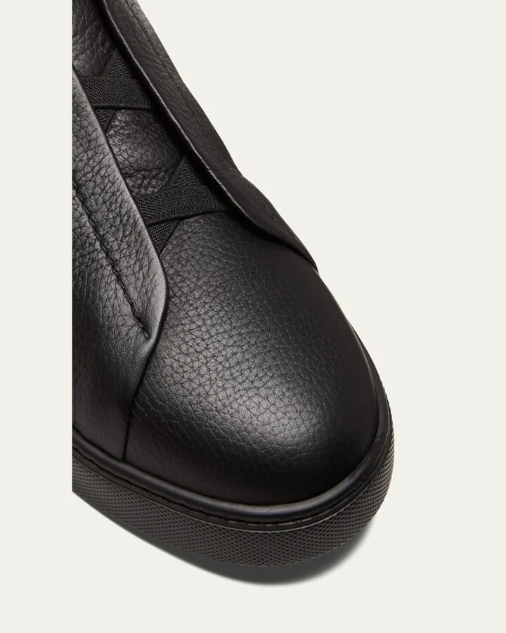 Men's Triple Stitch Deerskin Leather Sneakers - Image 8