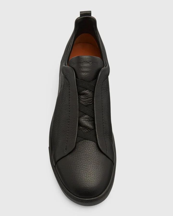 Men's Triple Stitch Deerskin Leather Sneakers - Image 11