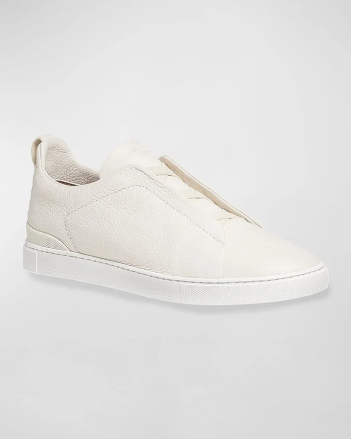 Men's Triple Stitch Deerskin Leather Sneakers - Image 4