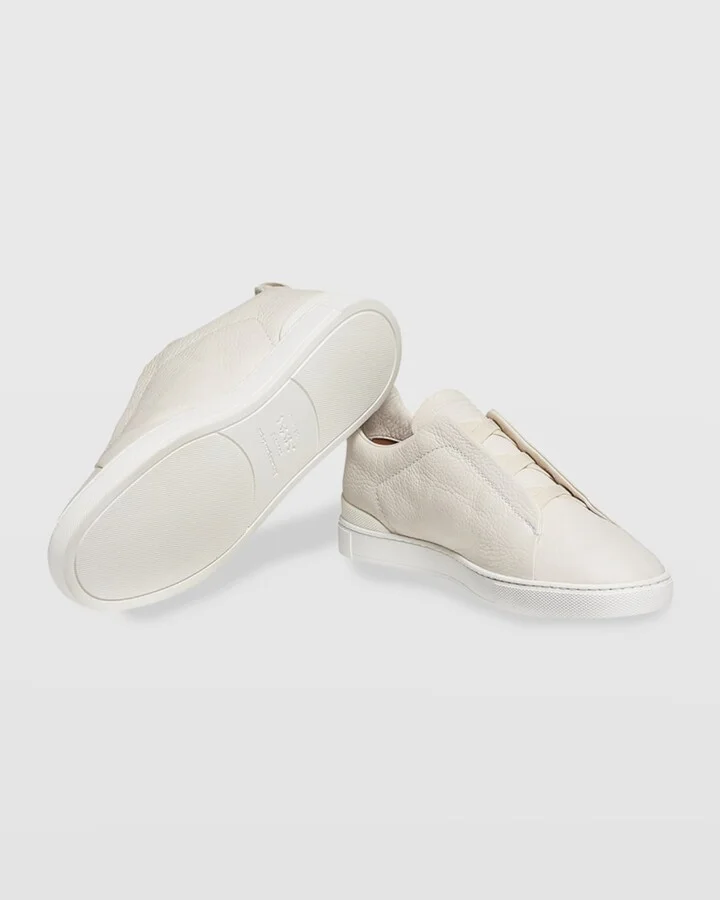 Men's Triple Stitch Deerskin Leather Sneakers - Image 5