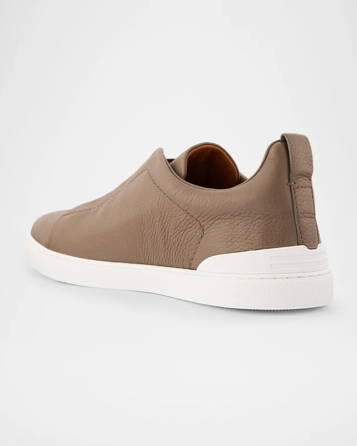 Men's Triple Stitch Deerskin Leather Sneakers - Image 7