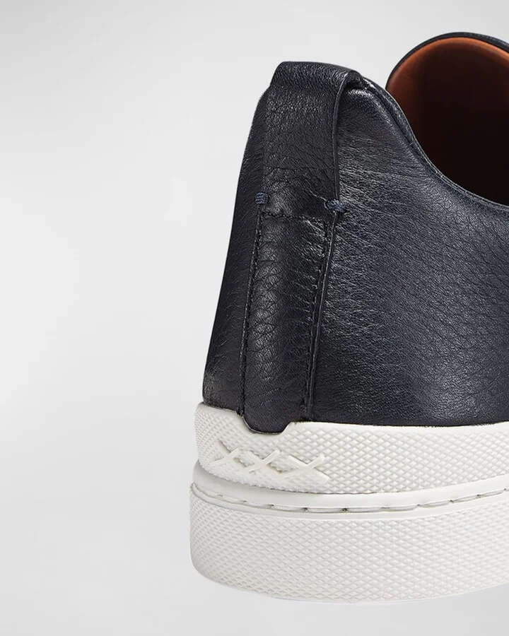 Men's Triple Stitch Deerskin Leather Sneakers - Image 8