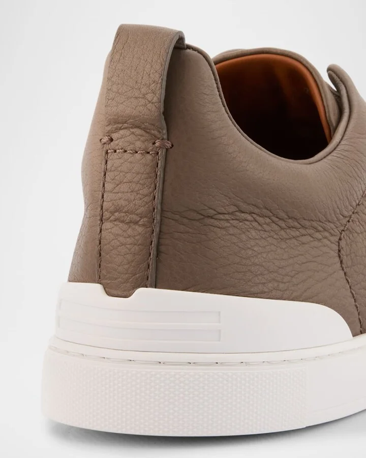 Men's Triple Stitch Deerskin Leather Sneakers - Image 9