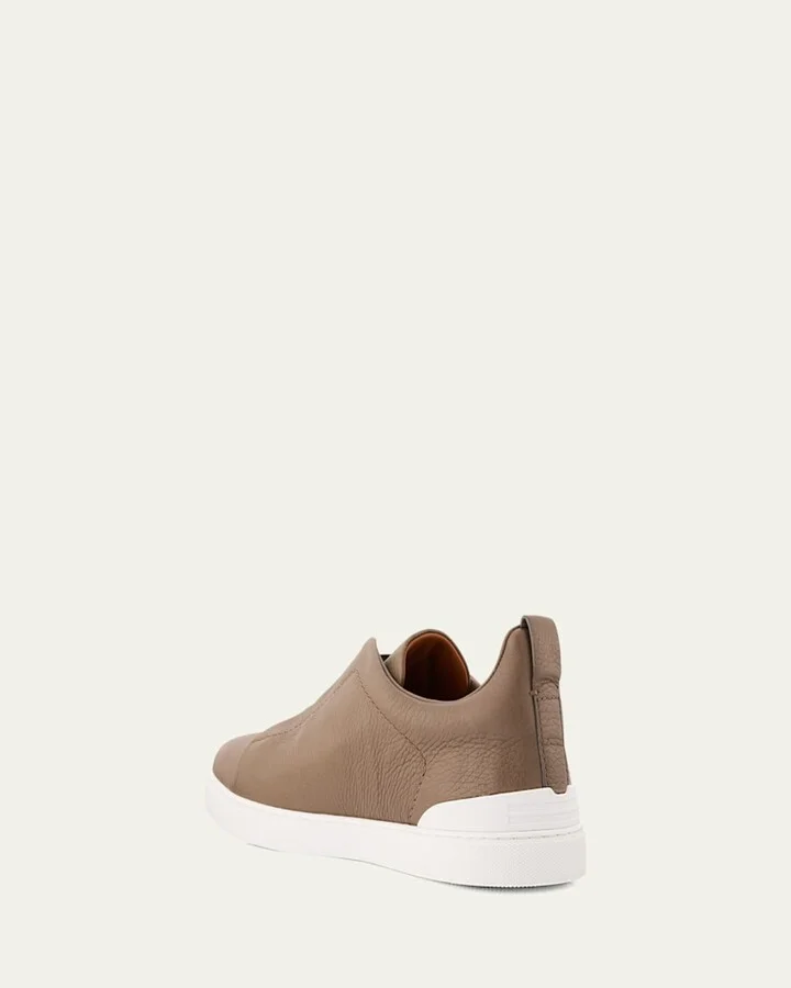 Men's Triple Stitch Deerskin Leather Sneakers - Image 6