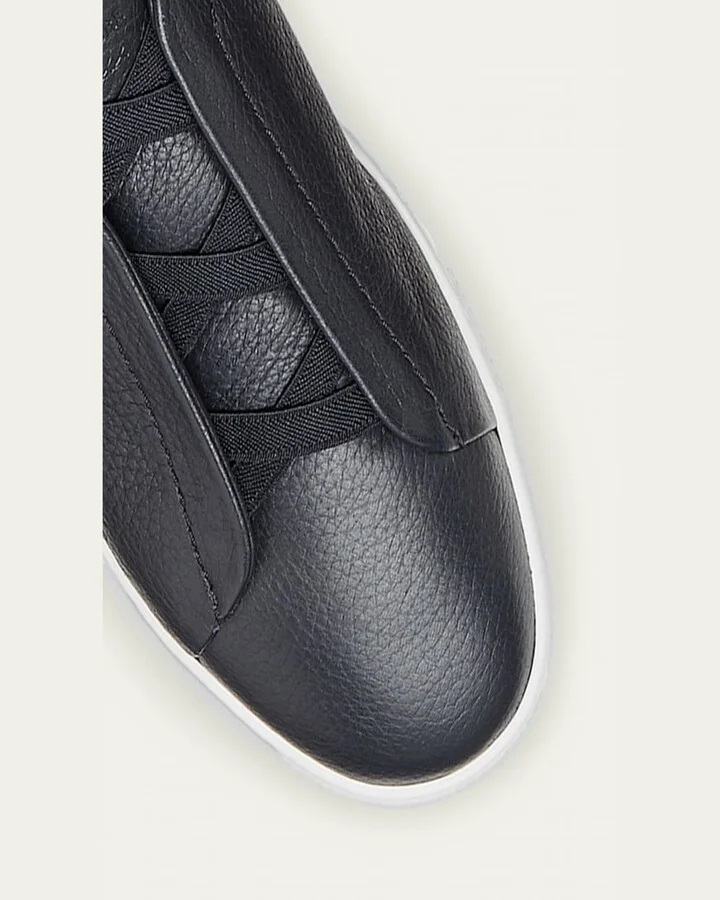 Men's Triple Stitch Deerskin Leather Sneakers - Image 8