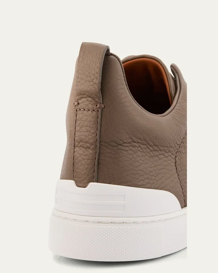 Men's Triple Stitch Deerskin Leather Sneakers - Image 10