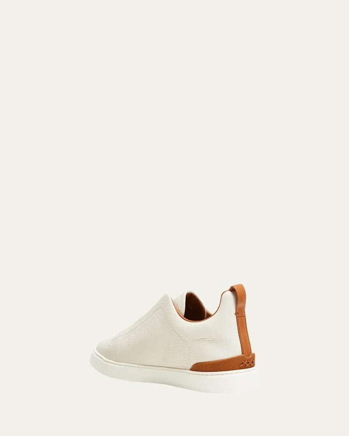 Men's Triple Stitch Deerskin Leather Sneakers - Image 6