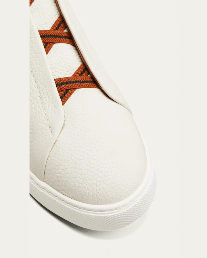 Men's Triple Stitch Deerskin Leather Sneakers - Image 10