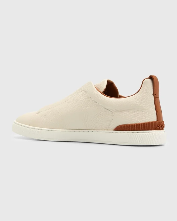 Men's Triple Stitch Deerskin Leather Sneakers - Image 2
