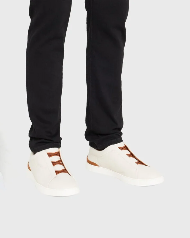 Men's Triple Stitch Deerskin Leather Sneakers - Image 8