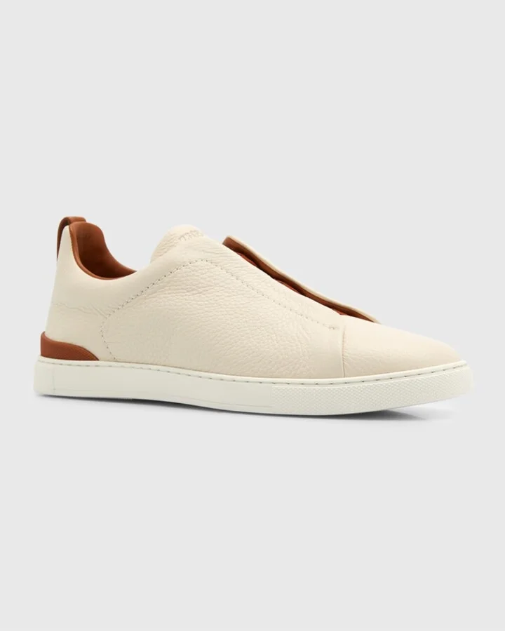 Men's Triple Stitch Deerskin Leather Sneakers - Image 10