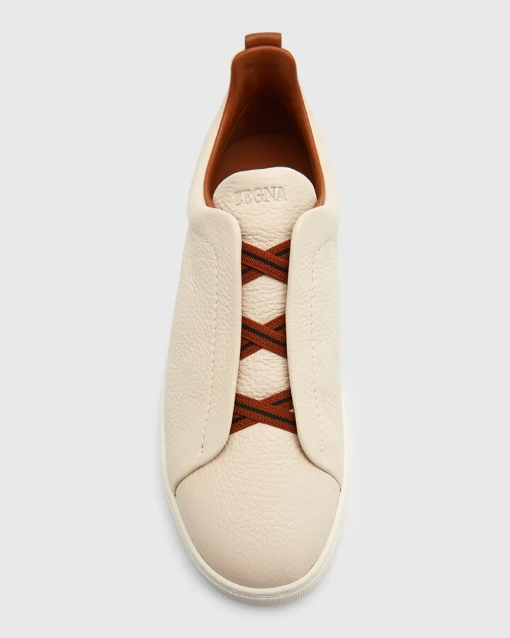 Men's Triple Stitch Deerskin Leather Sneakers - Image 11