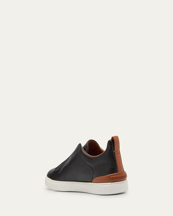 Men's Triple Stitch Deerskin Leather Sneakers - Image 8