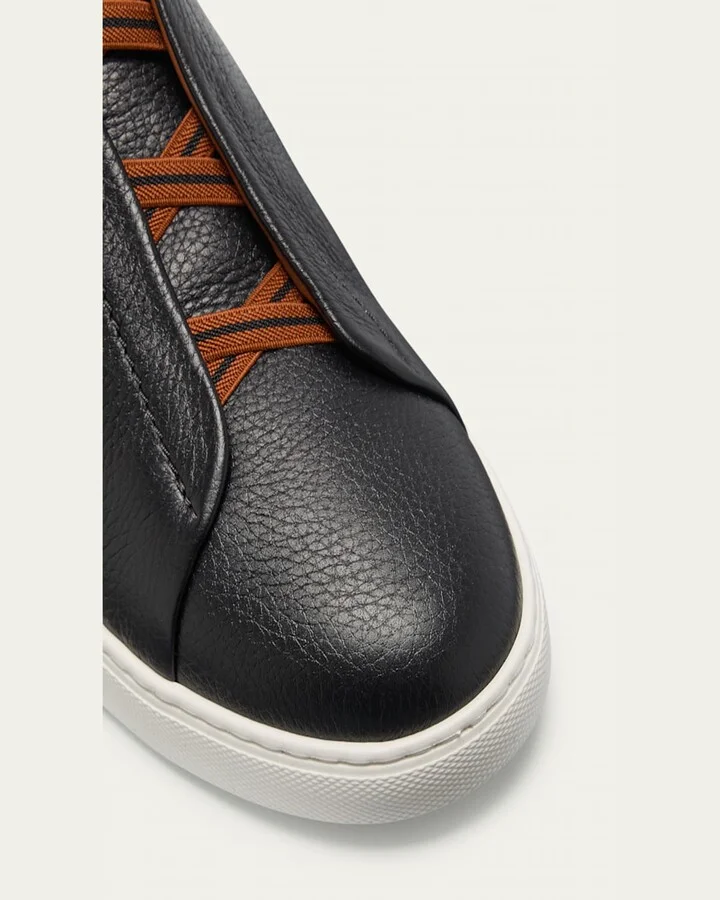 Men's Triple Stitch Deerskin Leather Sneakers - Image 10