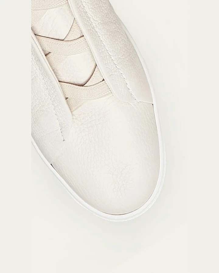 Men's Triple Stitch Deerskin Leather Sneakers - Image 7