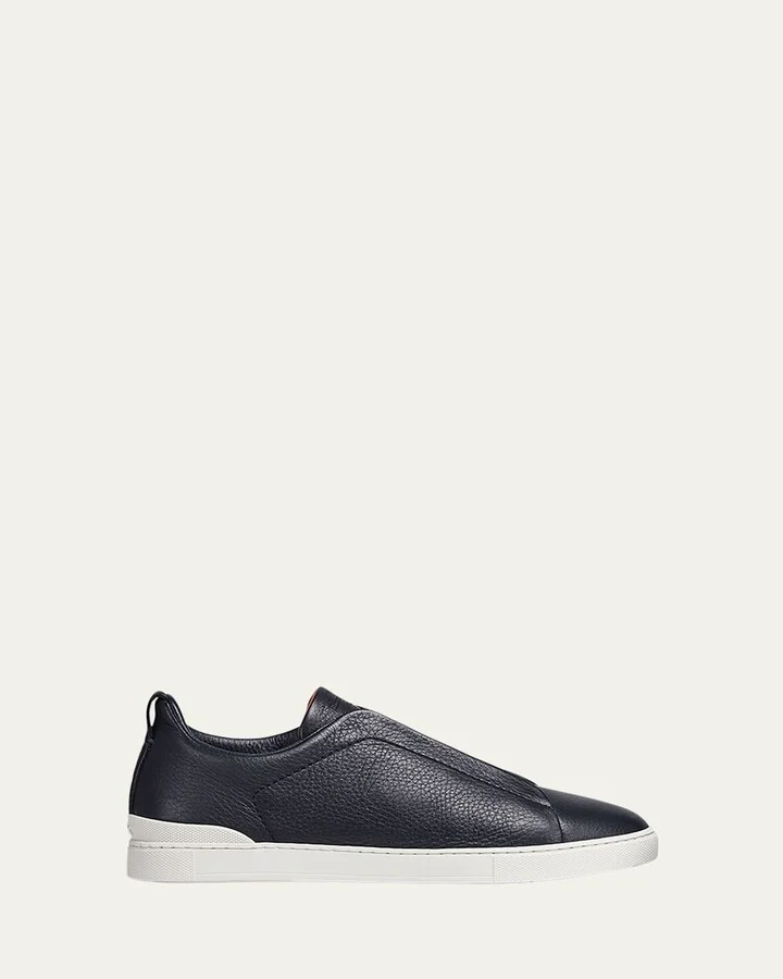 Men's Triple Stitch Deerskin Leather Sneakers
