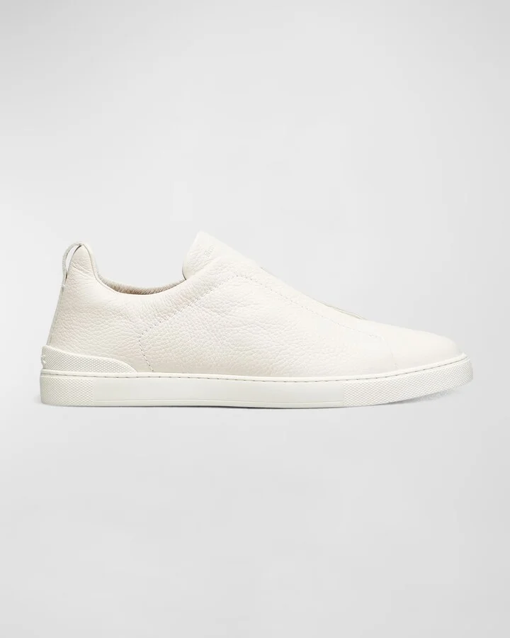 Men's Triple Stitch Deerskin Leather Sneakers