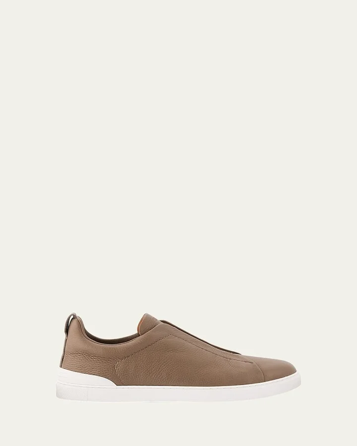 Men's Triple Stitch Deerskin Leather Sneakers