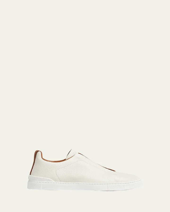 Men's Triple Stitch Deerskin Leather Sneakers