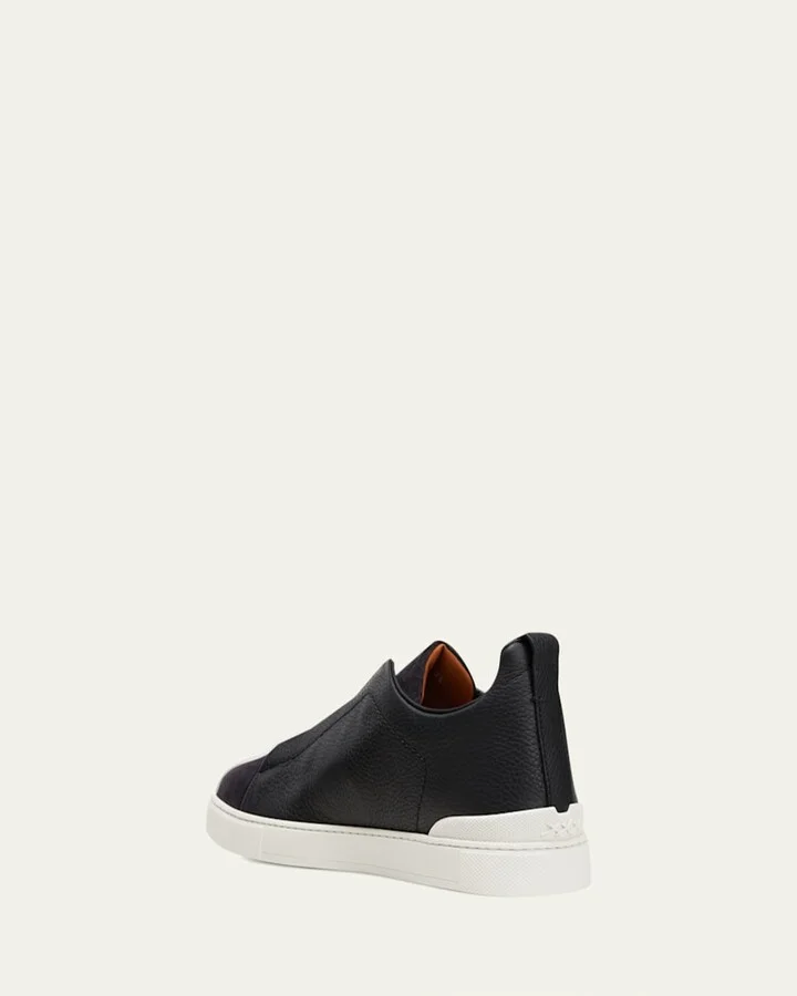 Men's Triple Stitch Leather and Suede Sneakers - Image 2