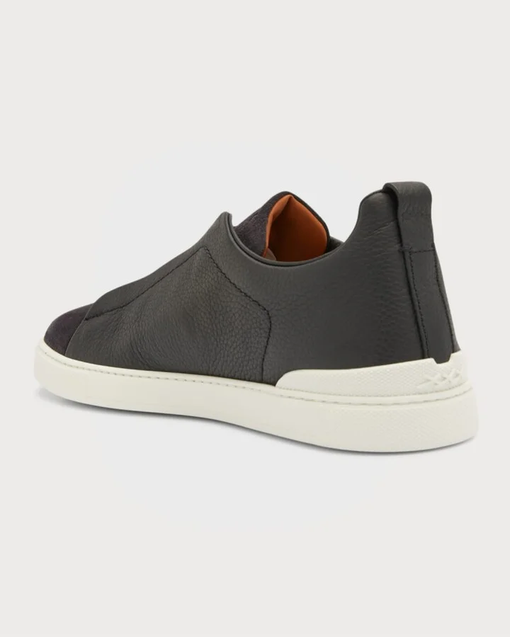 Men's Triple Stitch Leather and Suede Sneakers - Image 8